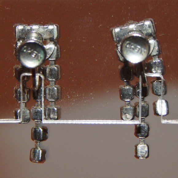 Vintage Little Nemo Screw Back Rhinestone Dangle Earrings - Picture 4 of 5